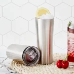 [1+1] 뚜껑있는 스테인리스 컵, 맥주 컵, 화이트 와인 잔, 커피 텀블러 350ml - 이미지 2