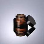 여행용 유리 앰버 페이셜 크림 항아리 빈 화장품 샘플 용기, 에멀젼 리필 가능 냄비, 블랙 뚜껑, 로트 당 10 개, 15g, 30g, 50g - 이미지 2
