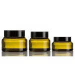 여행용 유리 앰버 페이셜 크림 항아리 빈 화장품 샘플 용기, 에멀젼 리필 가능 냄비, 블랙 뚜껑, 로트 당 10 개, 15g, 30g, 50g - 이미지 6