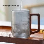 식품 등급 고붕규산 유리 손잡이 차 컵 (가정용 및 손님용) 내열성 모던 심플 스타일 원형 실린더 컵
