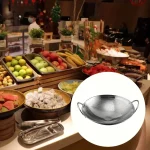 1pc 29cm/11inch 스테인레스 스틸 벌집 프라이팬 핸들이있는 비 스틱 스크래치 방지 요리 파스타 스테이크 죽 라면 - 이미지 3