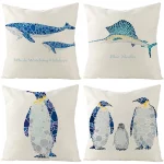 창의적인 심플 컬러 믹스 기하학 디자인 디지털 프린팅 숏 플러시 베개 커버 (소파, 사무실 쿠션 커버, 홈 용품) - 이미지 2