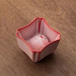 만화 세라믹 티컵 작은 돼지가 바닥 아래에서 거품을 뱉는 재미있는 찻잔 도자기 물컵 머그 - 이미지 5