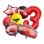 디즈니 픽사 자동차 생일 장식 픽사 자동차 종이컵 접시 식기 용품 어린이를위한 식탁보 풍선 파티 장식 - 이미지 4