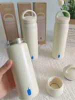 이중벽 500ml 스테인리스 스틸 보온 물병 휴대용 직수형 차 누수 방지 단일 배치 구형 팬 눈 감기 구매 - 이미지 5