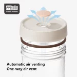 SHIMOYAMA 1300ml 냉동 유리 피클 용기, 자동 공기 중심 뚜껑 및 식품 보관용 유리석 세트 포함 - 이미지 3