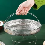 손잡이가 달린 스테인리스 스틸 음식 스티머 바구니, 압력 밥솥 스티머 바구니, 스팀 그리드 배수 배수구, 요리 도구 - 이미지 4