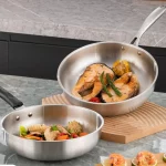 28/26/24cm 스테인레스 스틸 프라이팬 Wok 비 스틱 팬 홈 두꺼운 요리 냄비 가스 스토브 유도 밥솥 범용 내구성 - 이미지 5