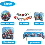 마블 생일 장식 종이컵 접시 어벤저스 파티 용품 식기 식탁보 배경 슈퍼 히어로 풍선 어린이 호의 - 이미지 6