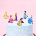 24pc 디즈니 공주 케이크 토퍼 소녀는 아이들을위한 파티 케이크 장식을 선호합니다 생일 축하 파티 케이크 용품 공주 컵케익 - 이미지 5