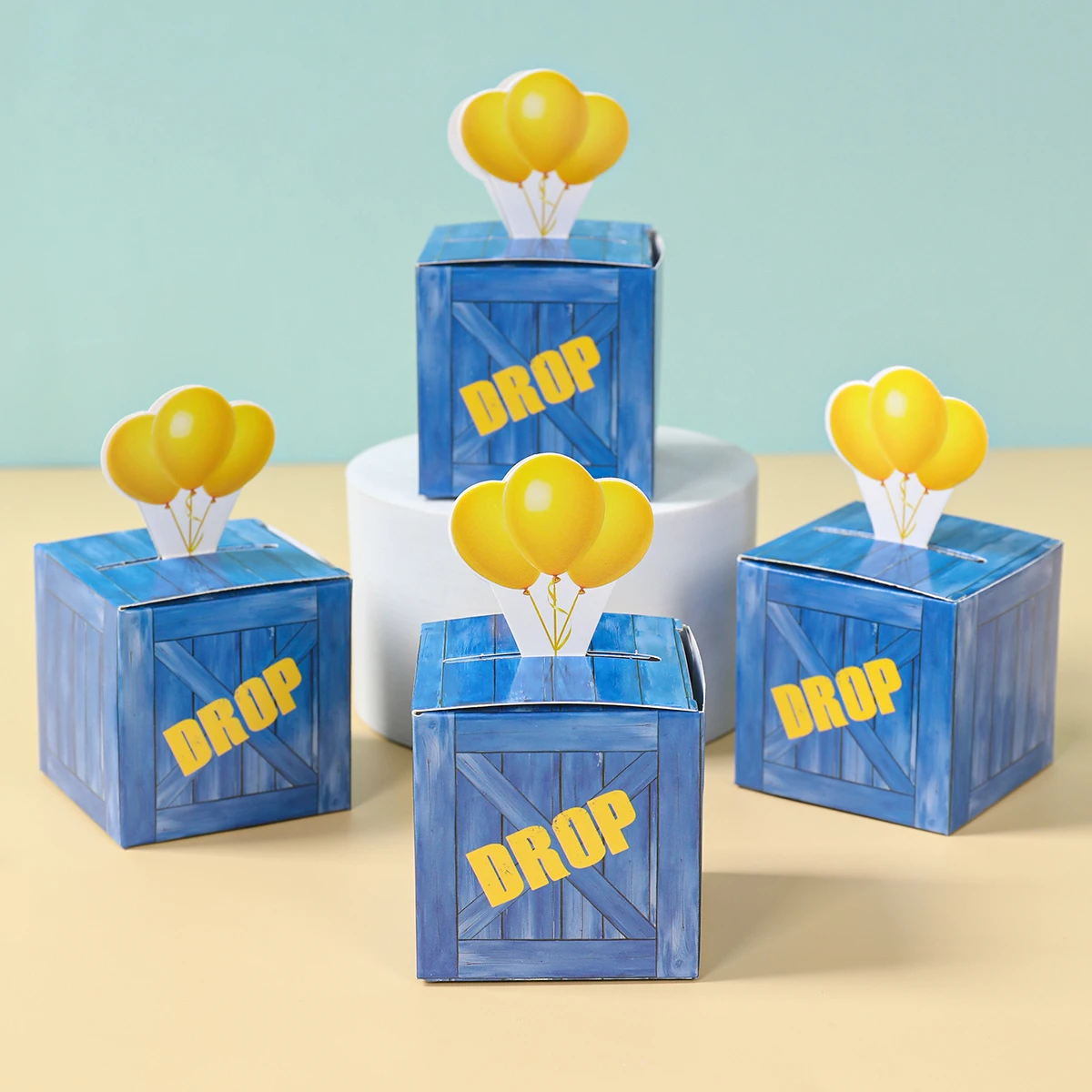 24Pcs 군사 전리품 드롭 선물 상자 어린이 정원 게임 테마 생일 파티 호의 사탕 치료 상자 장식 용품 Goody 가방