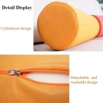 1PC 원통형 베개 솔리드 컬러 기술 패브릭 소재 마이크로 방수 목 뒤 무릎 지원 긴 바디 쿠션 커버 쿠션 - 이미지 3