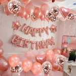 29pcs 로즈 황금 생일 풍선 세트 파티 장식 풍선 생일 축하 배너 풍선 생일 장식 용품 - 이미지 6