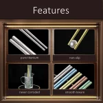 고급 순수 티타늄 젓가락, 코르스 감염 방지, 5 색 단열 LFGB 인증서, 중국 가족 식기, 10 개 - 이미지 6