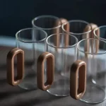 고붕규산 가정용 유리 고온 내열 물컵 램프블랙 차 세트 유리 찻잔 세트 포함 화상 방지 - 이미지 6