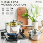 MICHELANGELO 3QT 뚜껑이 있는 소스팬 스테인레스 스틸 수프 냄비 붙지 않는 소스팬 두꺼운 바닥 요리 냄비 유도 호환 가능 - 이미지 3