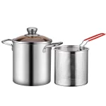 스테인레스 스틸 프라이어 팬 프라이 냄비, 바구니와 뚜껑이 달린 음식 등급 딥 프라이어, 치킨 프라이드 치킨 요리 도구