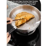 28/26/24cm 스테인레스 스틸 프라이팬 Wok 비 스틱 팬 홈 두꺼운 요리 냄비 가스 스토브 유도 밥솥 범용 내구성 - 이미지 4