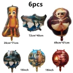 Tung Tung Tung Balloon Sahur Tralalo 생일 파티 장식 이탈리아 Brainrot 케이크 토퍼 배너 배경 키 체인 식기 - 이미지 5