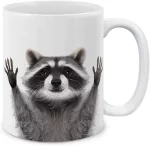 홈 매일 너구리 인쇄 흰색 아침 식사 식수 커피 컵 휴일 선물 머그잔 겨울 크리스마스 우유 컵