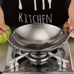 1pc 29cm/11inch 스테인레스 스틸 벌집 프라이팬 핸들이있는 비 스틱 스크래치 방지 요리 파스타 스테이크 죽 라면