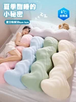 여성용 아이스 실크 롱 베개, 다리 감싸주는 침대 옆 소파 쿠션, 모던 심플 스타일 폴리에스터 충전 홈 데코 베개 - 이미지 2