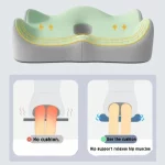 1pc 메모리 폼 시트 쿠션 - 3D 인체공학적 지원 | 라이트 그린 & 그레이, 세탁 가능한 폴리에스테르, 자동차/사무실 필수품 - 이미지 5