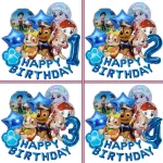 PAW 순찰 풍선 생일 배너 장식 알루미늄 필름 디지털 풍선 세트 개 체이스 마샬 스카이 키즈 파티 용품 장난감