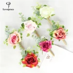 Lovegrace Boutonniere 웨딩 신부 손목 Corsage 플라워 걸 팔찌 화이트 로즈 댄스 파티 파티 남성용 버튼홀 장식 여성 Corsages