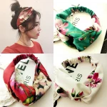 여자 여자 여름 보헤미안 헤어 밴드 인쇄 머리띠 레트로 크로스 터번 붕대 Bandanas HairBands 헤어 액세서리 Headwrap