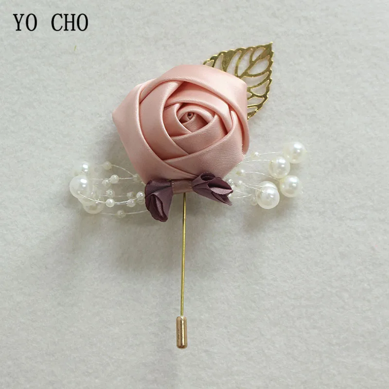 YO CHO Boutonniere 핀 꽃 신랑 들러리 corsmen 웨딩 신랑 Boutonniere 단추 구멍 결혼식 증인 Corsages Prom 액세서리