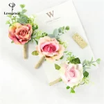 Lovegrace Boutonniere 웨딩 신부 손목 Corsage 플라워 걸 팔찌 화이트 로즈 댄스 파티 파티 남성용 버튼홀 장식 여성 Corsages - 이미지 6