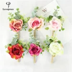 Lovegrace Boutonniere 웨딩 신부 손목 Corsage 플라워 걸 팔찌 화이트 로즈 댄스 파티 파티 남성용 버튼홀 장식 여성 Corsages - 이미지 5