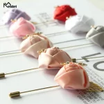 Meldel 신랑 Boutonniere 남자 결혼식 증인 브로치 실크 로즈 Boutonniere 남자 코사지 핀 결혼식 Boutonniere 꽃 파티 파티 - 이미지 4