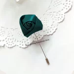 레드 Boutonnieres 웨딩 액세서리, 신랑 코사지 라펠 핀, 리본 장미 꽃, 남녀공용, 버튼홀 브로치, 결혼 무도회 장식 - 이미지 3