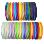 10pcs 블랙 새틴 머리띠 DIY 새틴 덮여 머리띠 여자를위한 흰색 공예 머리 머리띠 얇은 일반 머리띠 1cm - 이미지 3