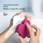 일본 Uka 실리콘 헤드 마사지 빗 헤어 브러시, 전문 머리 피부 마사지 나비 브러시, 미용 도구 범용 - 이미지 3