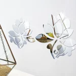 새로운 대형 연꽃 3D 미러 벽 스티커 가정 침실 사무실 복도 벽 장식 아크릴 미러 반사 벽 스티커 - 이미지 2