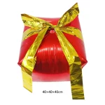 크리스마스 큐브 선물 상자 호일 풍선 빨간색과 녹색 선물 상자 풍선 눈사람 크리스마스 새해 크리스마스 테마 파티 장식 - 이미지 5