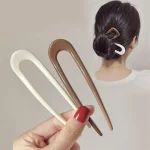 U자형 헤어 스틱 포크 머리핀, 우아한 여성 금속 헤어 클립 핀, 소녀 머리핀, 헤어 번 메이커, 헤드웨어 액세서리 - 이미지 6