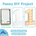 91.5CM 자이언트 넘버 Led 라이트 프레임 1 생일 웨딩 파티 장식 키즈 베이비 샤워 모자이크 디지털 표지판 풍선 필링 박스 - 이미지 6