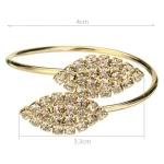 냅킨 링, 웨딩 파티 저녁 식사 테이블 장식용 12개 금속 냅킨 링 홀더(리프-골드) - 이미지 3