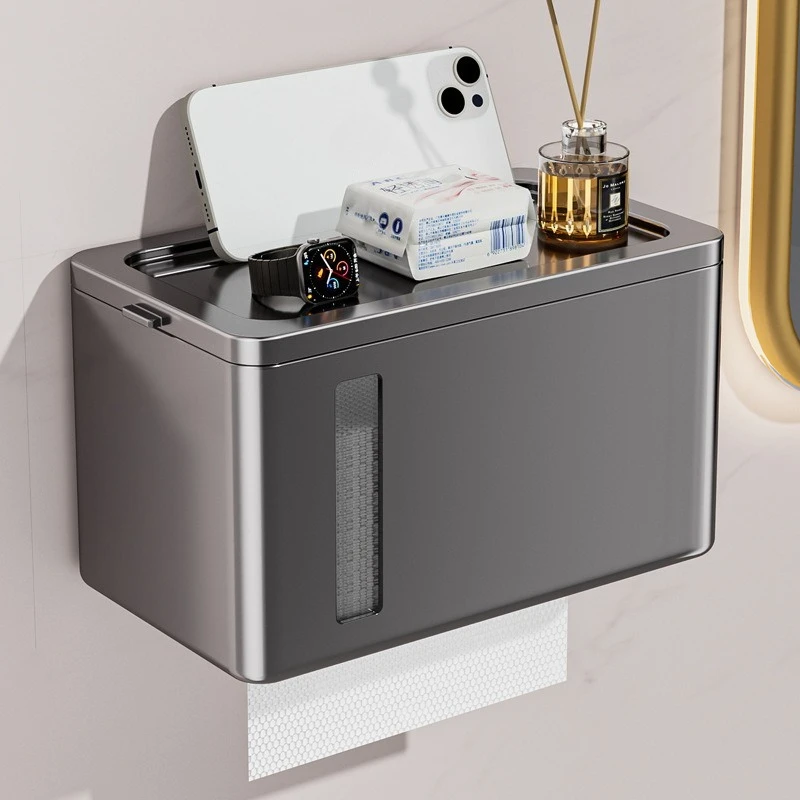 마운트 화장실 티슈 상자 펀칭 라이트 없음 럭셔리 스토리지 랙 욕실 방수 롤 종이 상자 벽 화장실 스토리지 랙