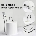벽 마운트 화장지 홀더 펀칭 없음 티슈 타월 롤 디스펜서 타월 랙 욕실 주방을위한 쉬운 후크