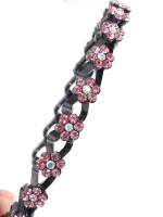 새로운 미끄럼 방지 라인 석 머리띠 여성용 솔리드 웨이브 헤어 밴드 소녀 베젤 패션 헤어 후프 숙녀 부티크 헤어 액세서리 - 이미지 4