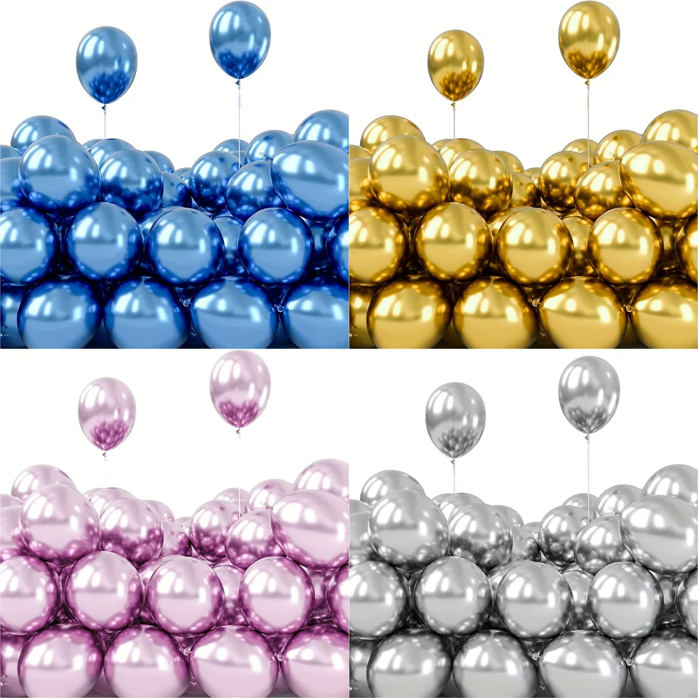 5 인치 금속 풍선 생일 파티 베이비 샤워 웨딩 장식 크롬 퍼플 블루 로즈 골드 핑크 레드 실버 50pcs Ballon
