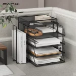 금속 책상 주최자 쌓을 수있는 종이 트레이 책상 용 종이 파일 주최자 메쉬 쌓을 수있는 종이 트레이 학교 용 데스크탑 문서 - 이미지 3
