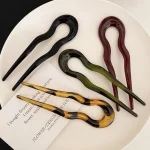 여성용 U자형 머리핀, 유행 미네랄 패턴 미트볼 머리핀, 우아한 빈티지 중국 스타일, 여성 헤어 액세서리 - 이미지 5