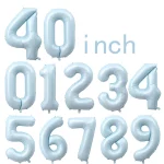 1PCS 40 인치 대형 올리브 그린 베이비 블루 베이비 핑크 어린이 생일 베이비 샤워 디지털 풍선 장식 18 인치 사진 풍선 - 이미지 4