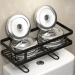 화장실 선반 위 화장실 보관함 1단 욕실 정리 선반, 다기능 종이 홀더 바구니 드릴링 공간 보호기 없음 - 이미지 5